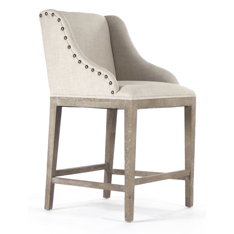 Connor Yes Stool with Solid Wood Frame, Counter Stool (26" Seat Height)