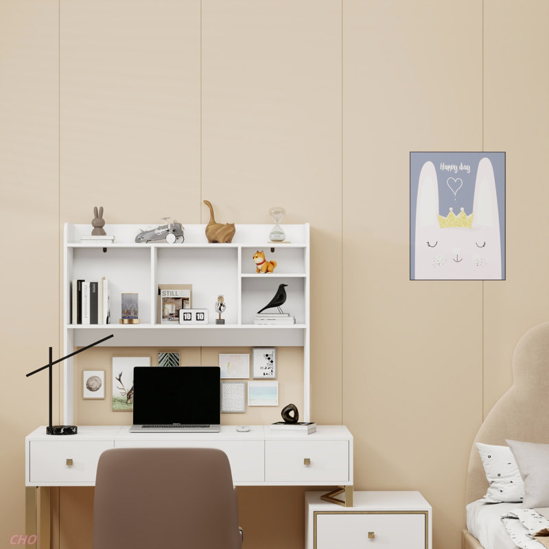 Desktop Bookshelf, High-Capacity Wood Desk Hutch Organizer With 5 Shelves For Computer Desk, Desktop Shelf Bookshelf Storage For  Office, College Dorm, Kids Room