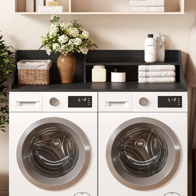 2-Layer Washer Dryer Countertop ，Laundry Countertop with Storage Shelf