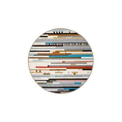 Colorful Striped Geometric Patterned Modern Decorative Machine Washable Rug