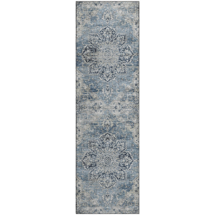Premium Machine Washable Barayon AMF93 Blue Rug
