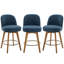 Tabouret de comptoir pivotant 26 po 3PCS avec structure en bois massif et dossier moyen-1047842985-1047842986