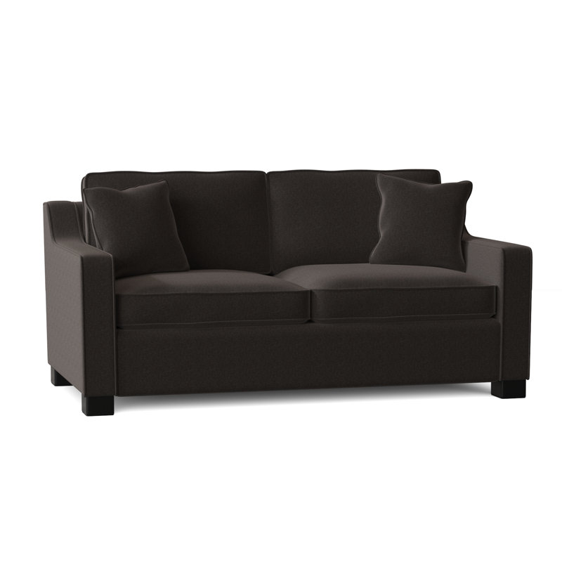 Causeuse à accoudoirs carrés de 71 po avec coussins réversibles Aceyon, Espresso, Rosée Entice