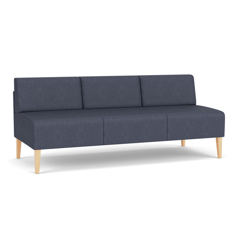 Canapé sans accoudoirs Luxe Lounge, Bois naturel, Plot Line bleu marine