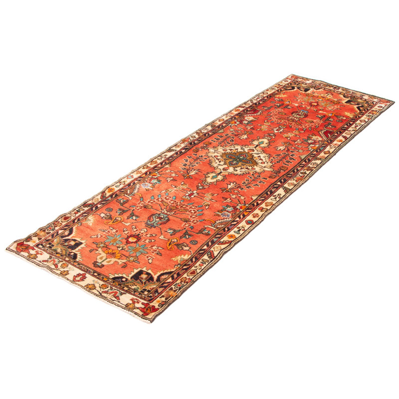 Tapis rouge unique fait à la main 3 pi 0 po x 9 pi 2 po Andelz