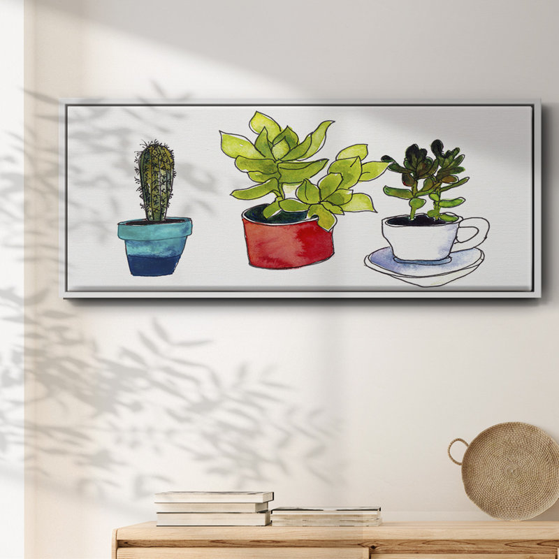 Vibing Succulents II- Framed Canvas