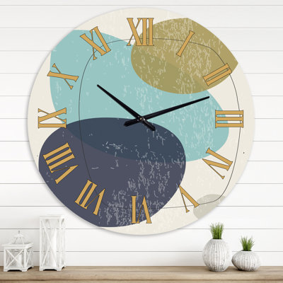 Minimal élémentaire organique et géométrique compostions XXXIX - horloge murale moderne