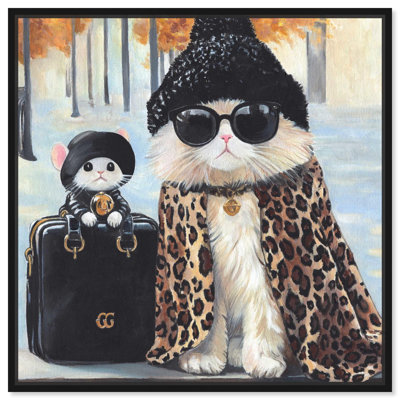 Friendly Fashion Canvas Cute Cat Art Prints by Art Remedy