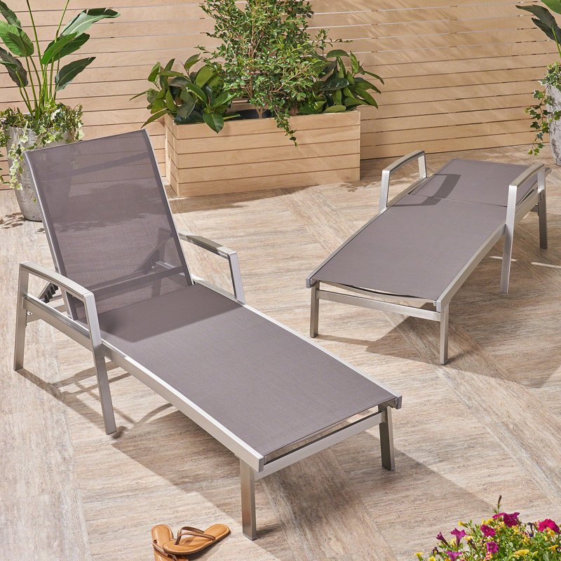 Ensemble de chaises longues en aluminium Oxton