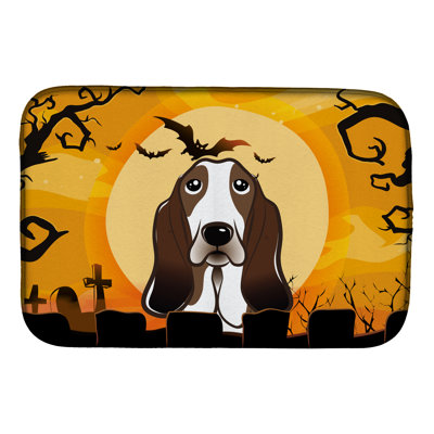 Tapis de séchage basset hound halloween