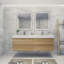 Ensemble de meuble-lavabo double mural 72 po Hartsock-2074113170
