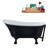 55" Streamline Clawfoot Soaking Acrylic Bathtub With Drain, Clawfeet, and Bamboo Tray-76109887-66366770