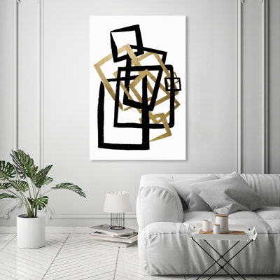 " Abstract Square Formas, Modern & Contemporary Gold " Graphic Art Print
