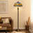 64"H Tiffany Style Floor Lamp with Stained Glass Shade and Resin Base-1023257594
