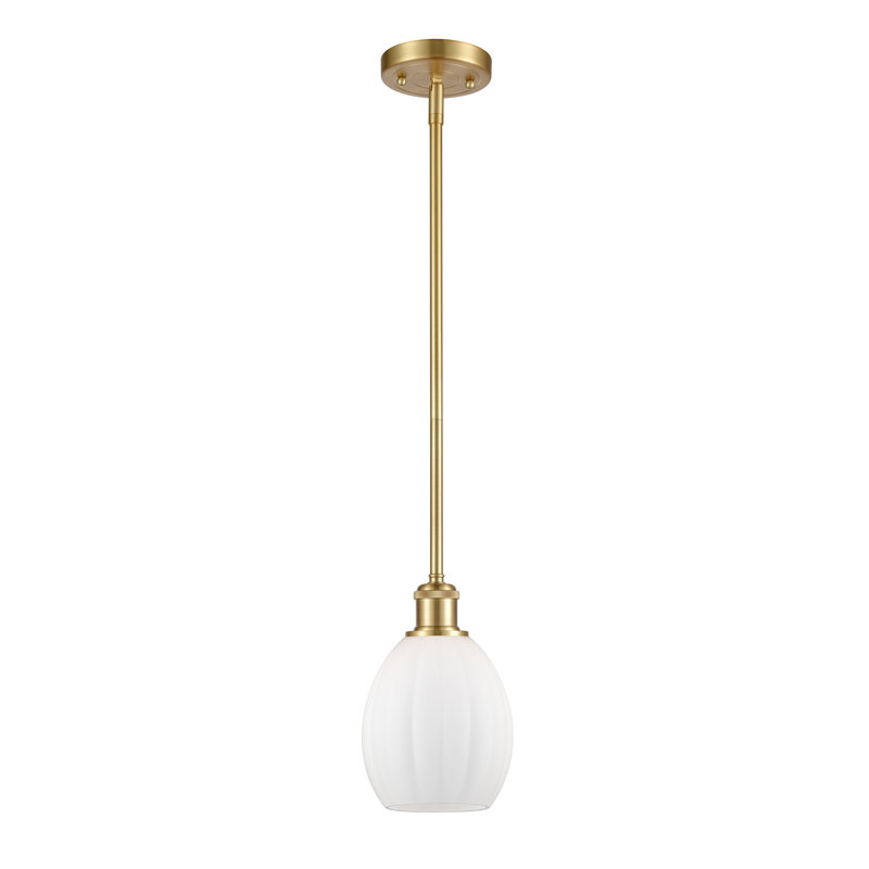 Luminaire suspendu sphère 1 lumière Bolduc, Ampoule DEL rétro de 3,5 watts, Blanc mat, Or satiné