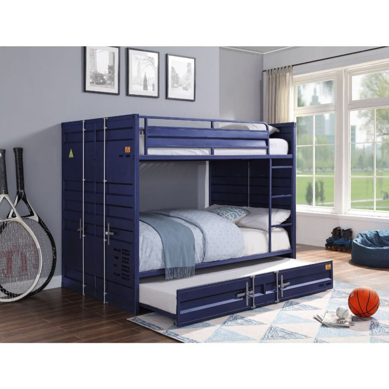 Structure de lit simple 65 po, Bleu