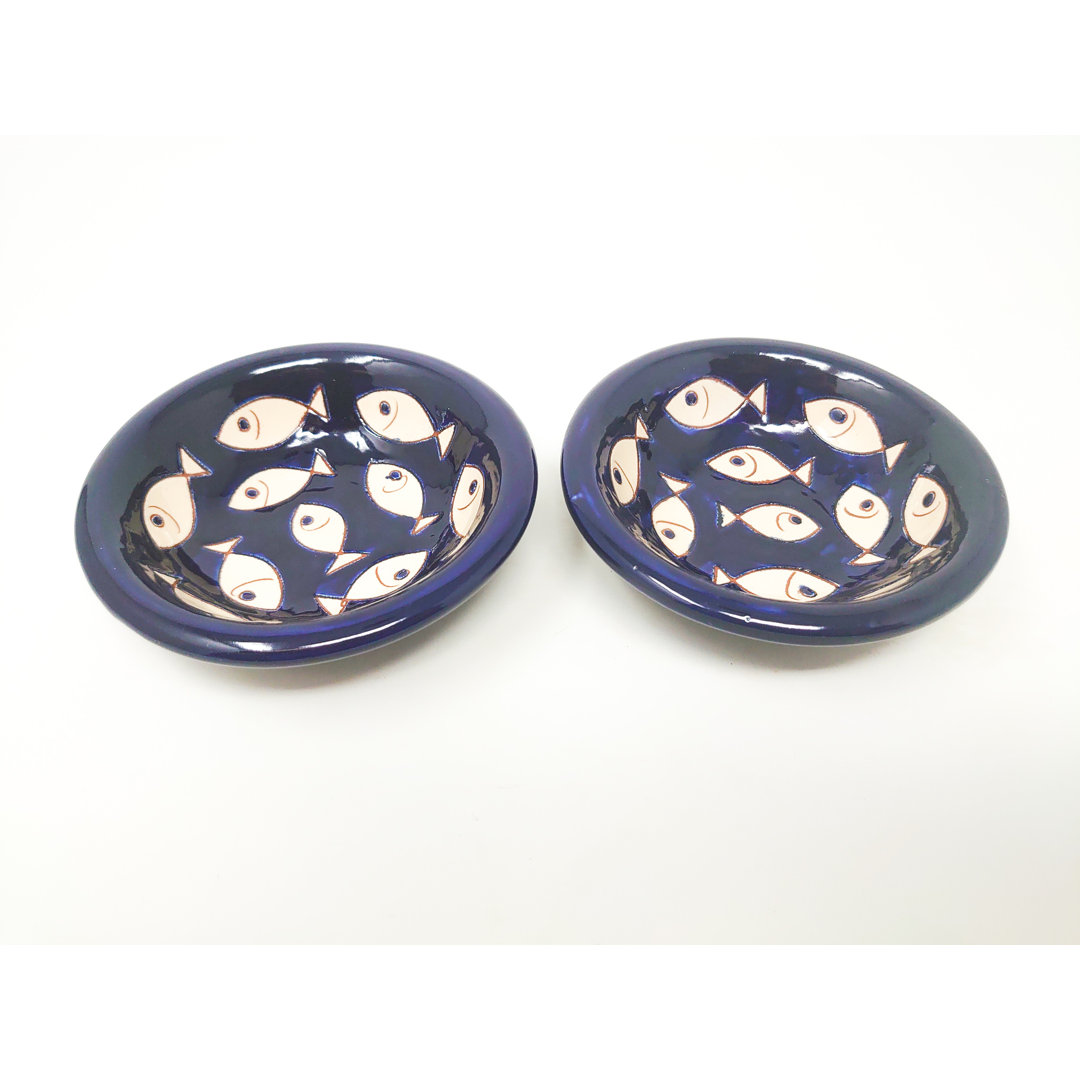 Blue & White Fish - Tapas Bowl 12cm - Mixed - Set Of 2