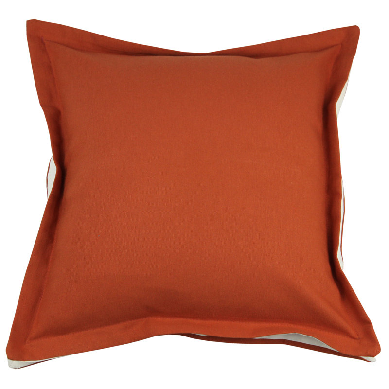 Square Cushion Cover, Burnt Orange/Natural, 60 x 60cm