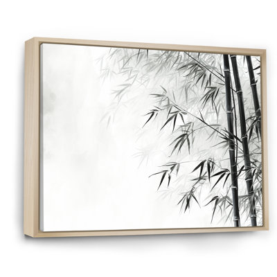 Bambou sauvage noir et blanc sur toile