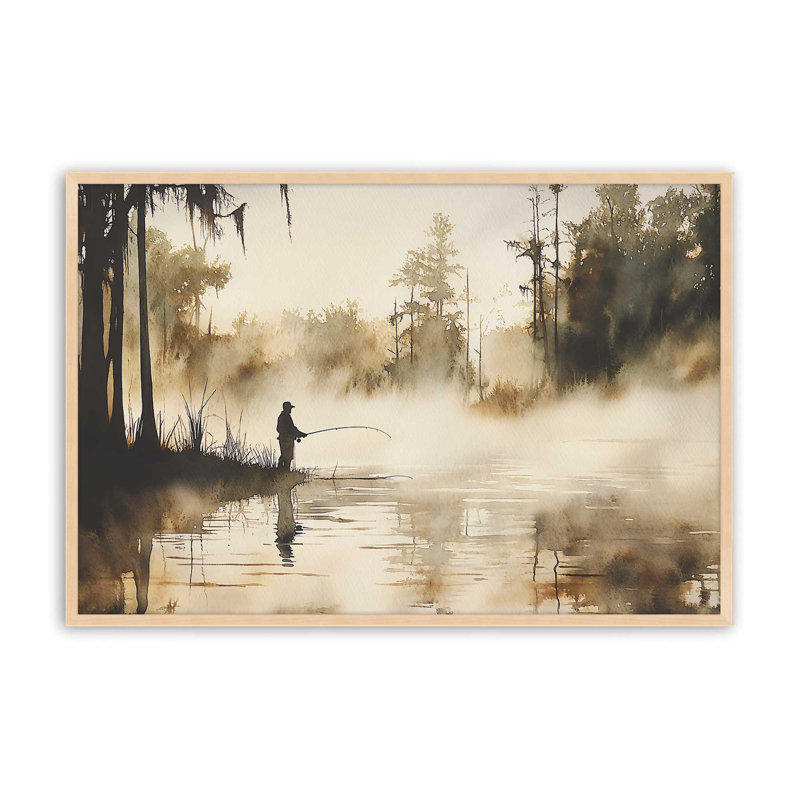 «Still Waters Cast», reproduction encadrée, H 13 po x l 17 po, Érable brut