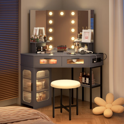 Coiffeuse moderne avec miroir lumineux Chantle