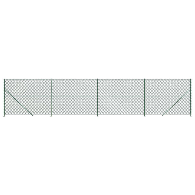Metal Wire/Mesh Fence, Green, 180cm H x 1000cm W