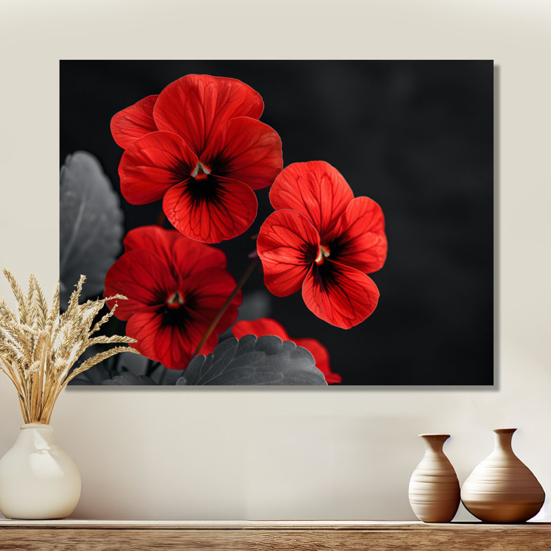 Sager - Pensées Wall Art Living Room, Toile tendue, H 12 po x l 20 po
