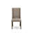 5 Piece Mid Century Modern Dining Set Contains a Modern Dining Table and 4 Dark Khaki Linen Fabric Dining Chairs with High Back - Distressed Jacobean Finish-1704921699