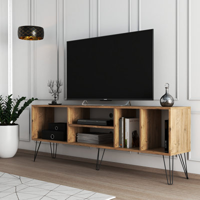 Meuble télé rustique moderne pour téléviseur de 80 po ou moins Zenda 