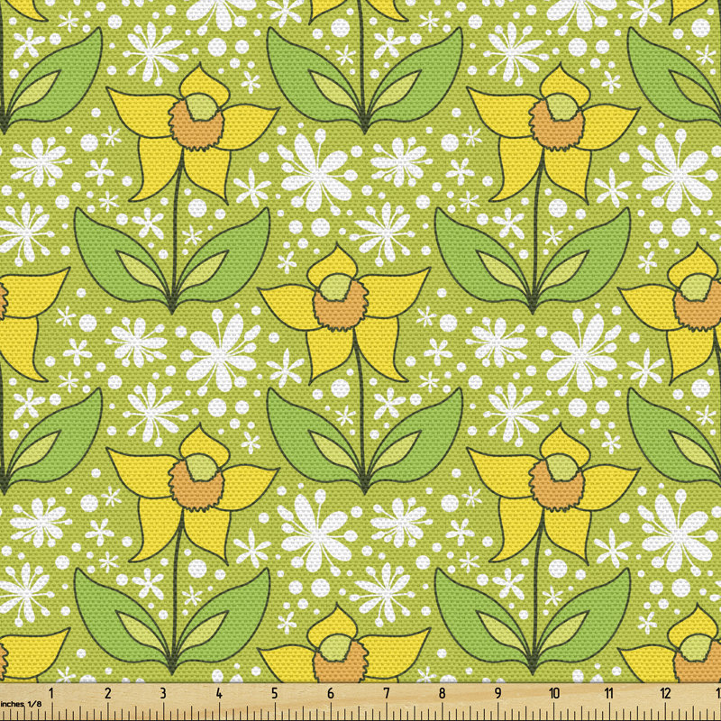 Chequetta Simple Cartoonish Flowers Multi-Purpose Fabric