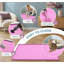 Tapis de litière en silicone rose de grande taille (34 x 22 pouces) pour litière, doté d'une construction imperméable, antidérapante et durable et d'une surface facile à nettoyer.