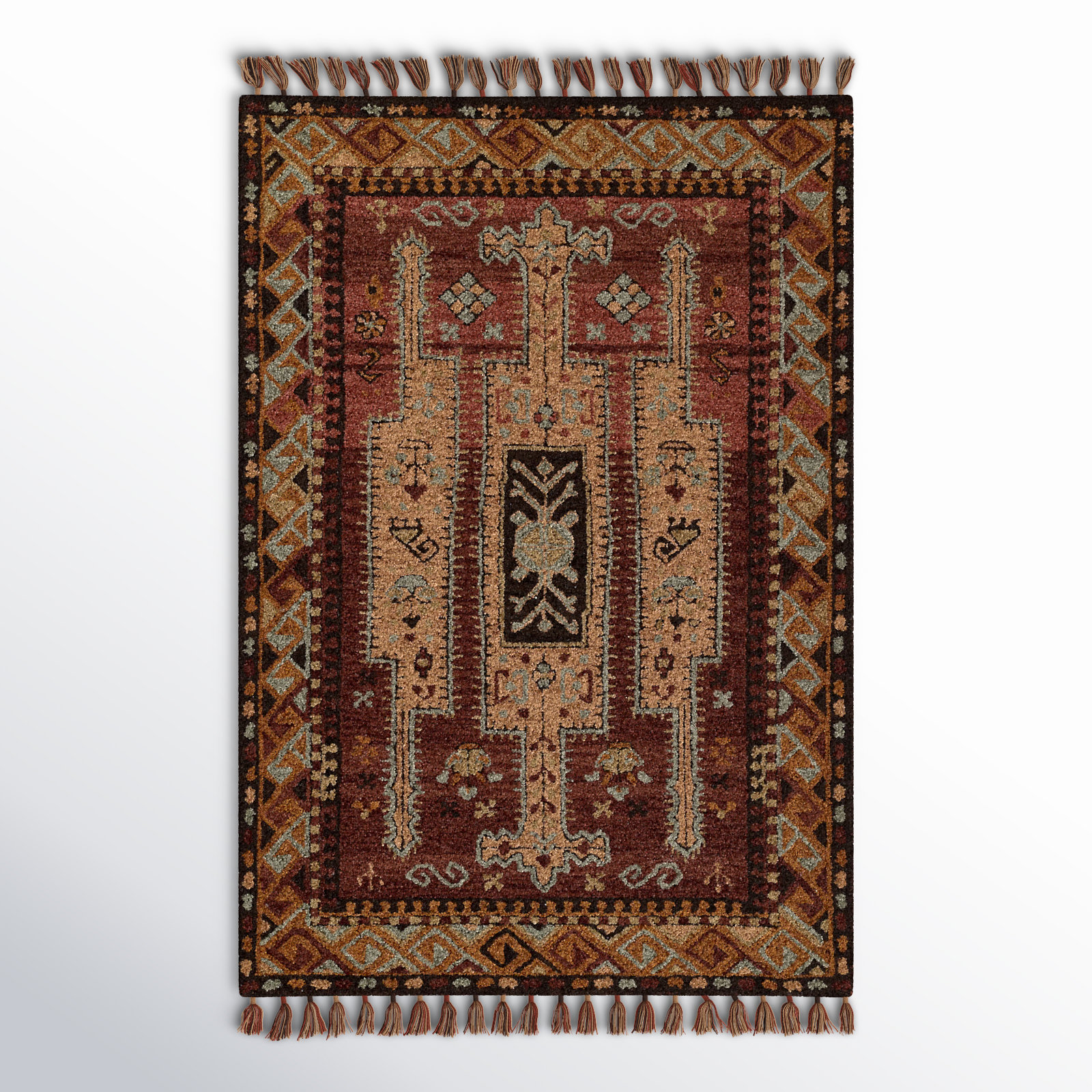 Valeta Handmade Wool Rug, Rectangle 5' x 8'