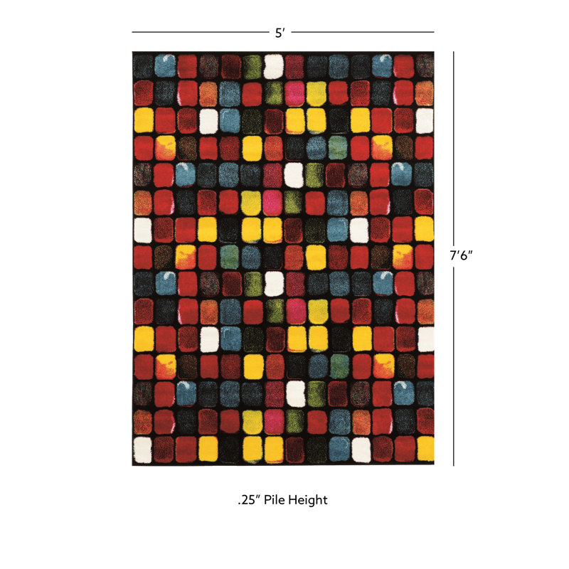 Lindie Geometric Indoor Rug, Rectangle 5' x 7'6"