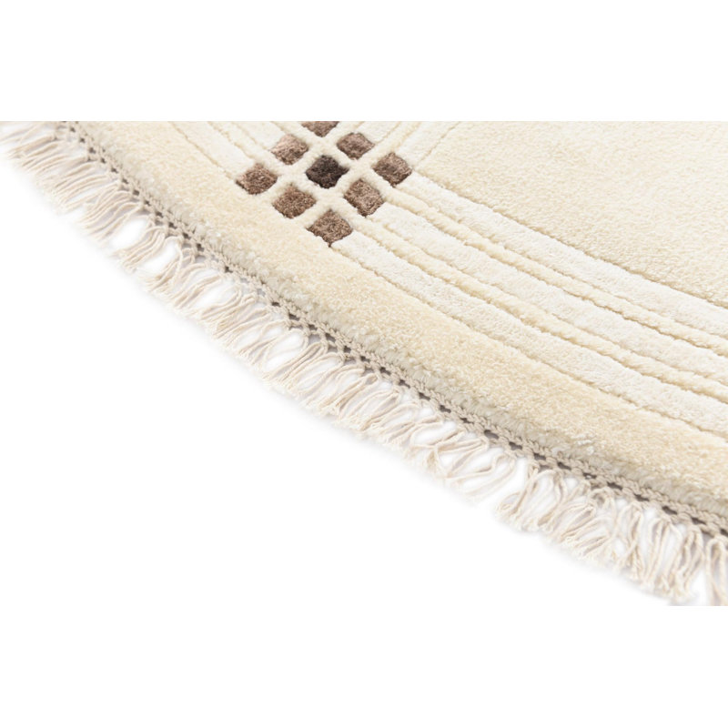 Tapis rond beige clair Outen