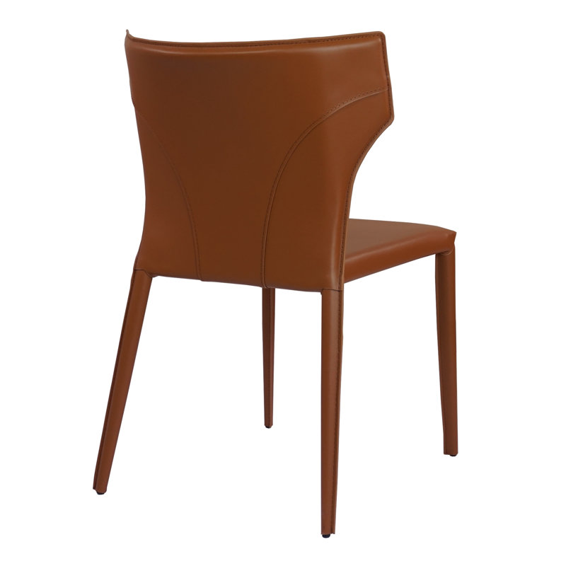 Kendryck Wingback Leather Dining Chair, Saddle