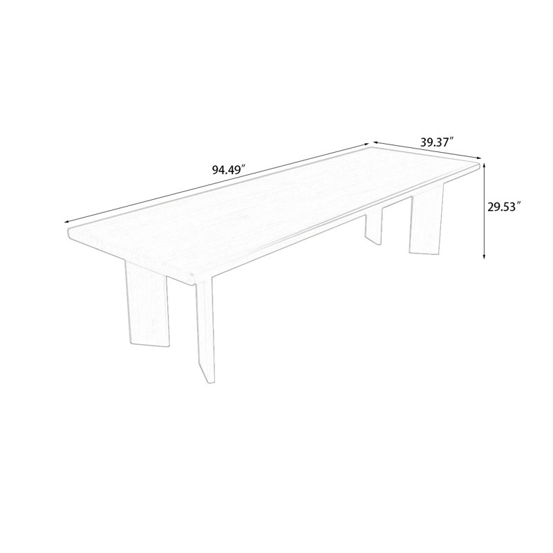 Table de conférence Burlywood, H 29,53 po x L 94,49 po x l 39,37 po