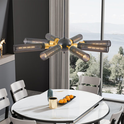 Modern industrial style design chandelier with high quality materials for durability (bulb not included)