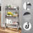 Metal Cart, 3 Tier Rolling Cart With Lockable Wheels,Utility Cart with Wheels,Bathroom Cart,Salon Trolley Cart,Kitchen Storage Cart-49604650