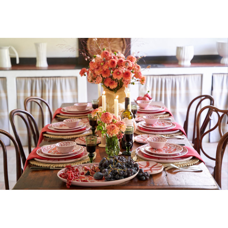 Amalfi Oval Serving Tray - Lime - 15.7" x 11", Pink