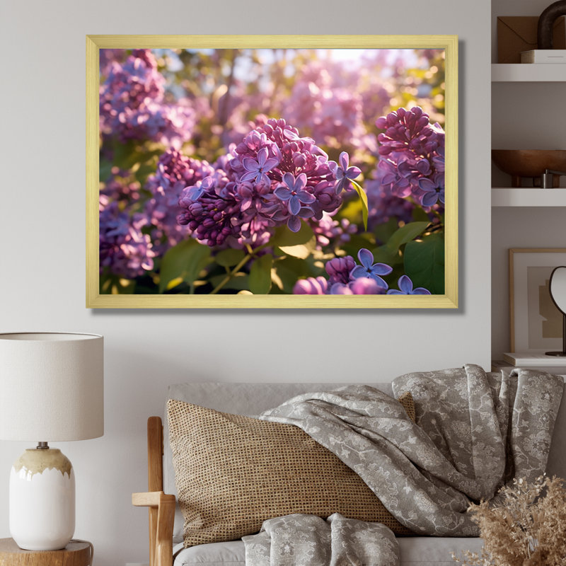 «Lilac mauve», impression sur toile, H 24 po x l 32 po x P 1 po, Encadrement doré