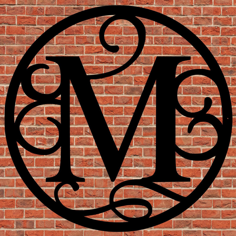 Décoration murale monogramme «Fancy Vine», H 36 po x l 36 po x P 0,25 po, Dos plat, Oui