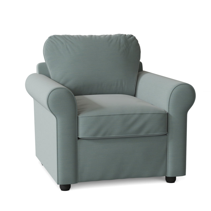 Warrington Upholstered Armchair, Canvas Spa Sunbrella® Canvas