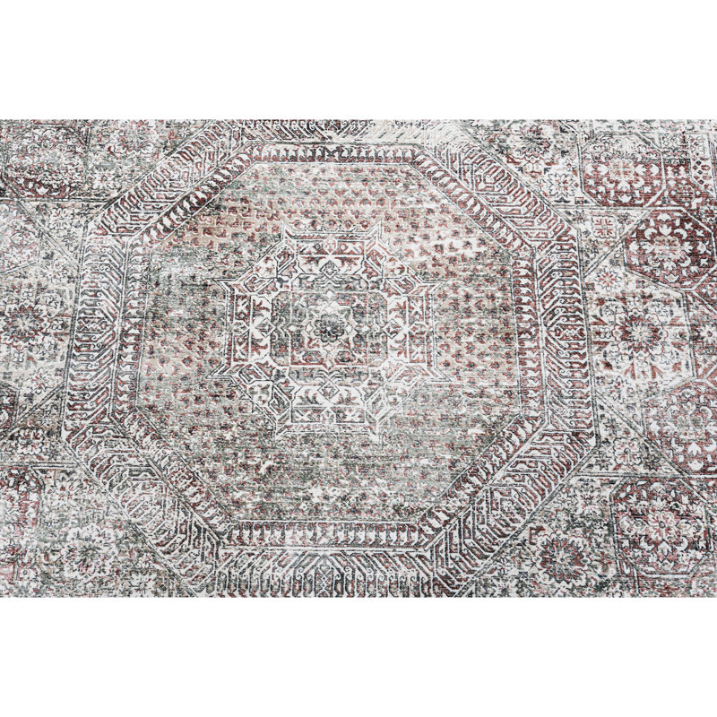 Tapis oriental rectangulaire en viscose noué à la main rouge / argent, Rectangle 8 pi x 10 pi