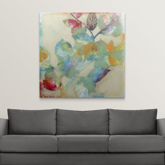 « ii » jennifer grolier, reproduction d’art Merging Leaves, H 35 po x l 35 po x P 1,5 po, Toile