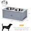 La station d'alimentation surélevée pour animaux de compagnie, bols en acier inoxydable, gris, pour les chiens de taille moyenne, réduit l'inconfort lors de la consommation de la mangeoire pour chien surélevée, la taille moyenne améliore la prise alimentaire
