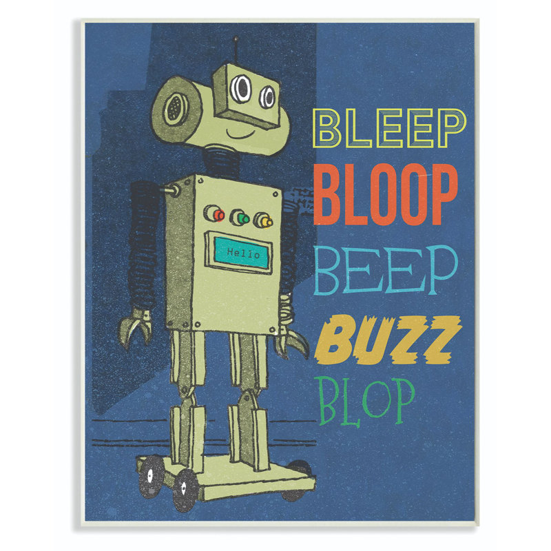 Dessin de robot Ridge Ridge Beep Bloop, H 19 po x l 13 po, Plaque murale