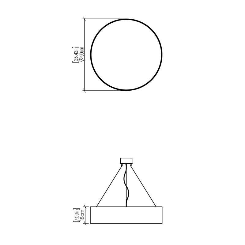 Cilíndrico 3 - Light Chandelier, American Walnut, 1