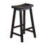 Tabourets de bar en bois massif de 29 pouces de hauteur, finition noire, 2 sièges de selle-1284043853