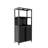 Black Bamboo Storage Cabinet, Separate Bathroom Cabinet With 2 Doors, Floor Cabinet Organizer For Living Room