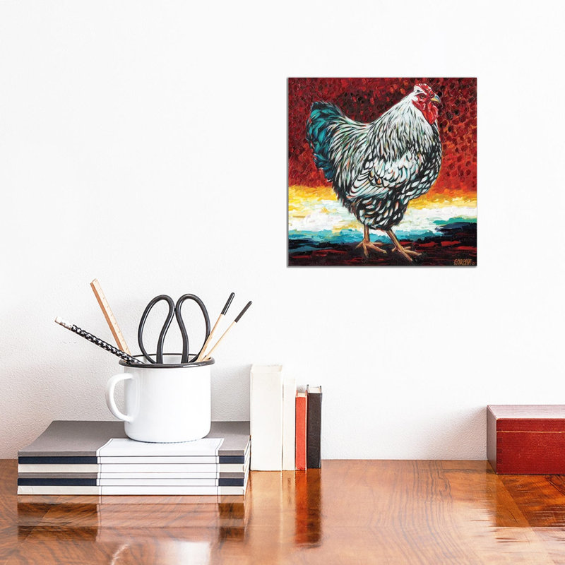 Fancy Chicken I 1 Piece Wrapped Canvas Painting, 30.48 cm H x 30.48 cm W